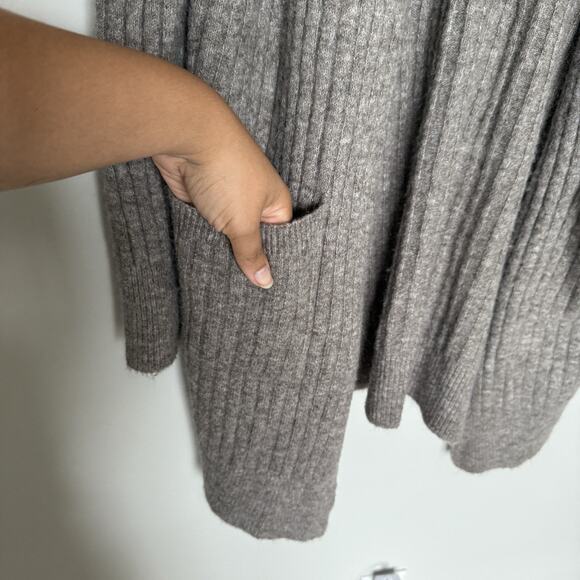 Max Studio Wool Mohair Cardigan Sweater L Open Front Longline Neutral Balletcore - Picture 4 of 7